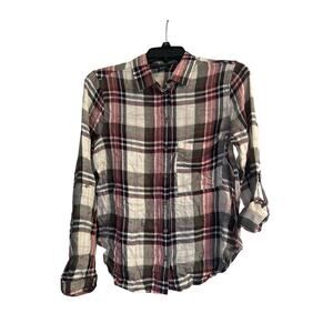NWT Polly & Esther Red/White/Black Plaid Lightweight Flannel Women's Size Small